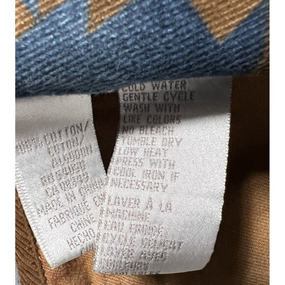 Vtg Jones New York Med Sport Aztec Western Print Open Front Coat Brushed Denim - Picture 3 of 6